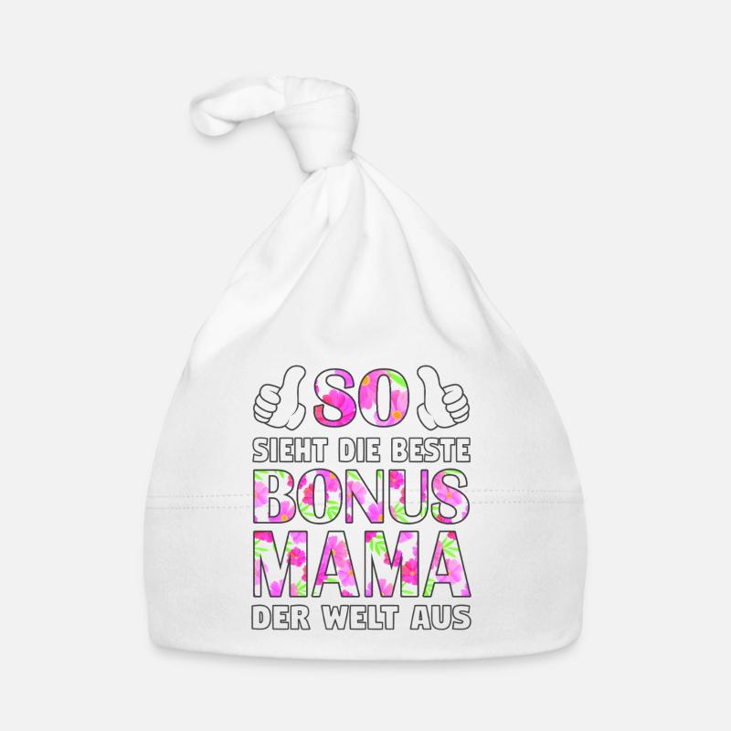 Bonus Mama Mutter Muttertag Stiefmutter Geschenk - Baby Bio-Mütze - Weiß