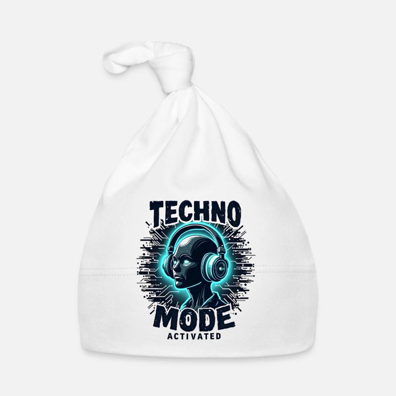 Techno Mode Activated – Rave Music Organic Baby Cap