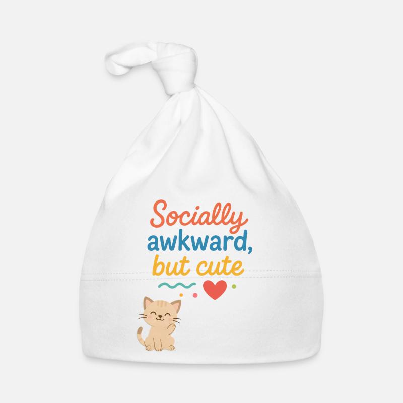 Conception sociale de chat maladroite mais mignonne Bonnet bio Bébé
