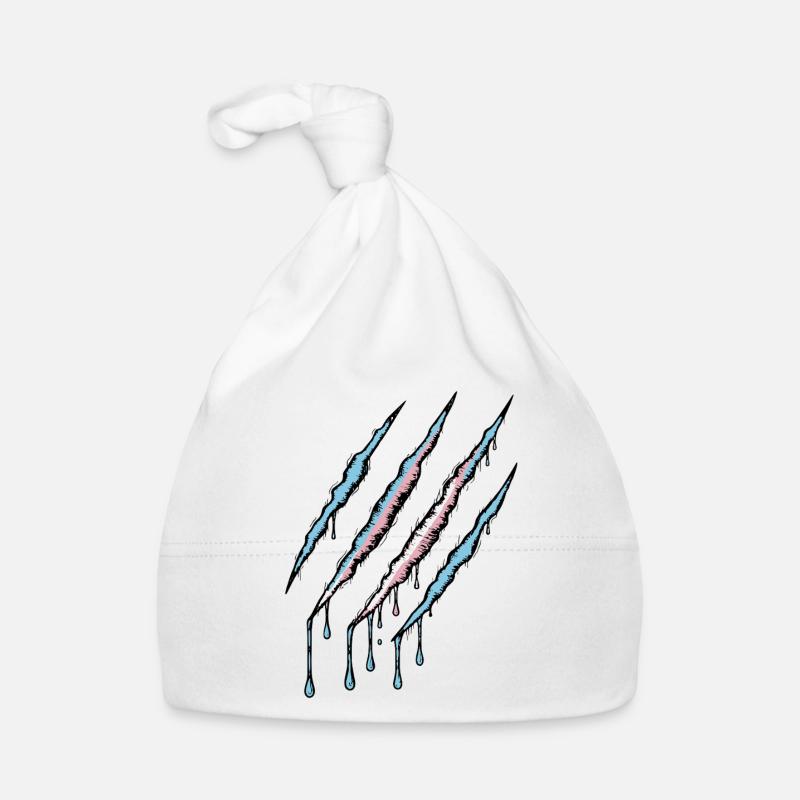 Griffe de fierté transgenre - Drapeau Trans Scratch Trace Bonnet bio Bébé