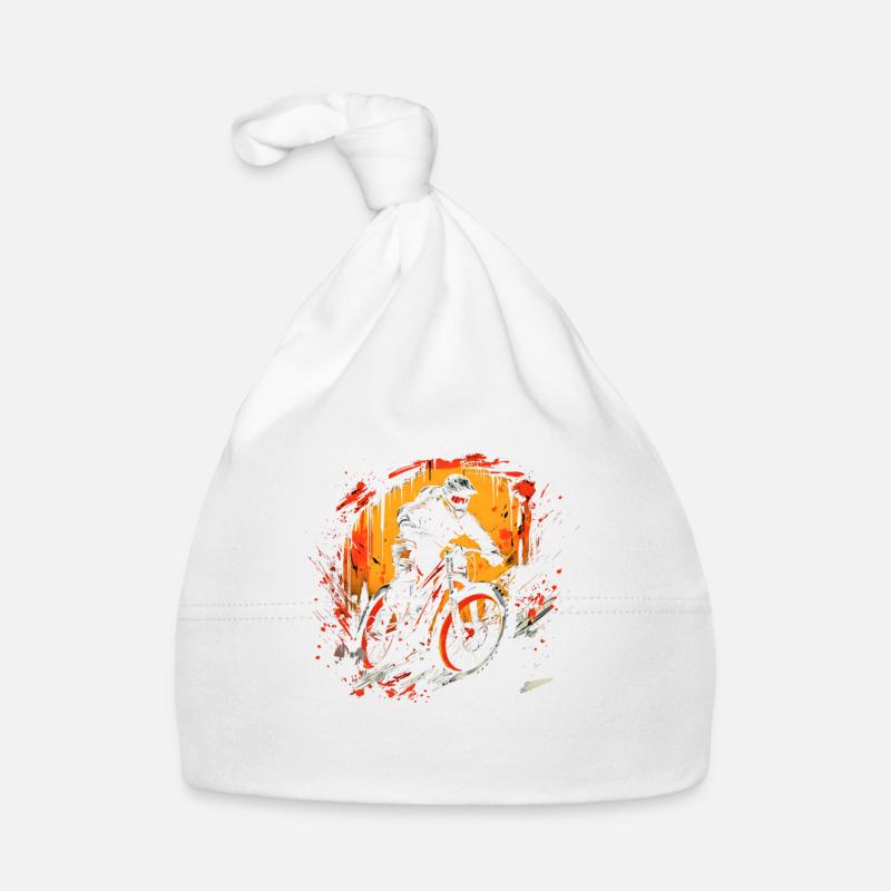 Mountain biking illustration Organic Baby Cap