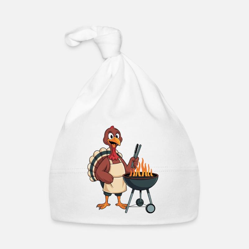 Lustiges Truthahn-Grill-Design Baby Bio-Mütze