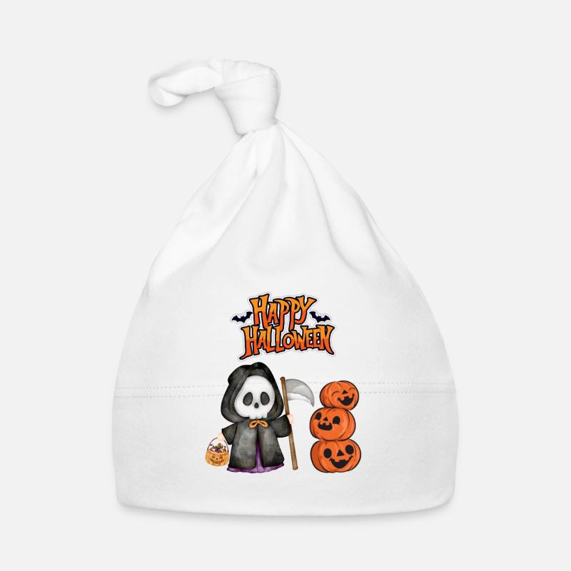 Happy Halloween Grim Reaper Organic Baby Cap