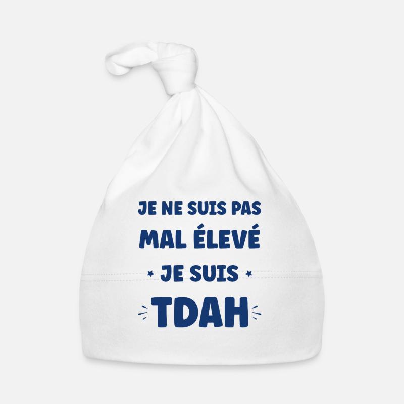 Slogan ADHD Pas Mal Élevé Bonnet bio Bébé