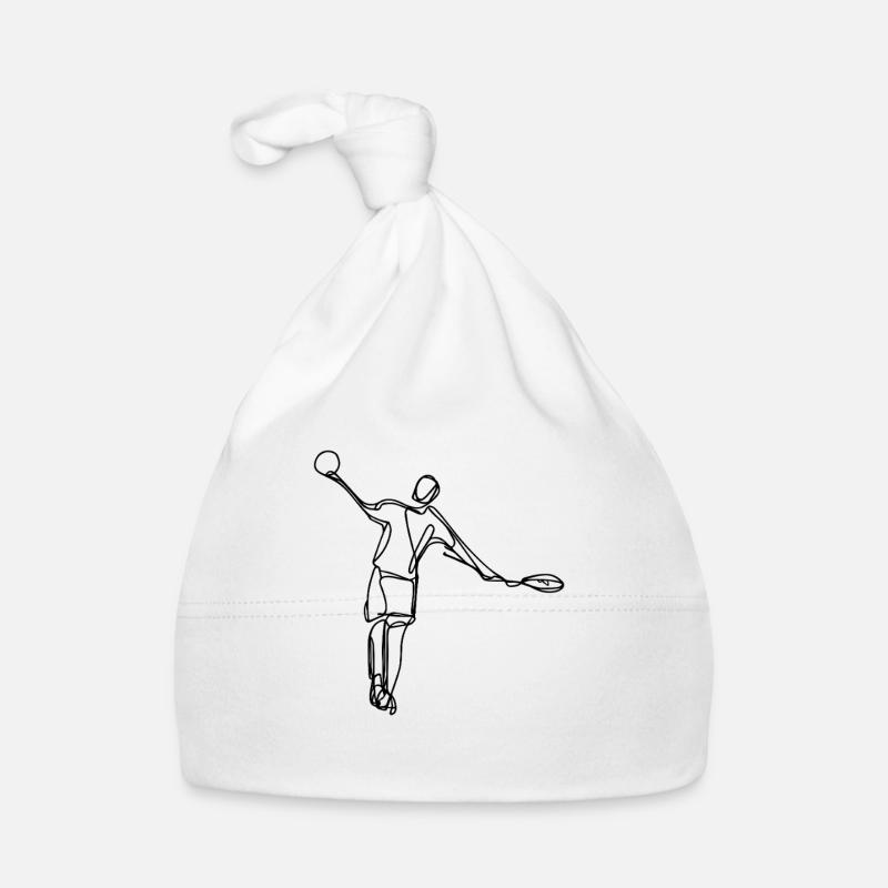 Badminton Player Sketch Organic Baby Cap
