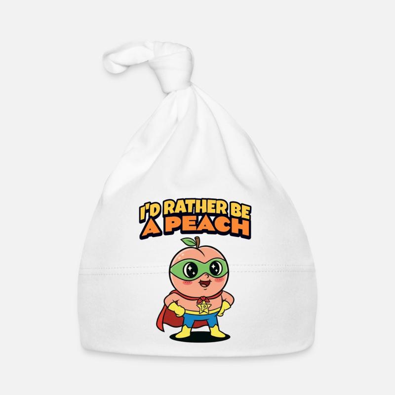Pfirsich Spruch I'd Rather Be A Peach Baby Bio-Mütze