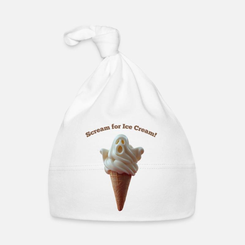 Scream for IceCream Ghost Organic Baby Cap
