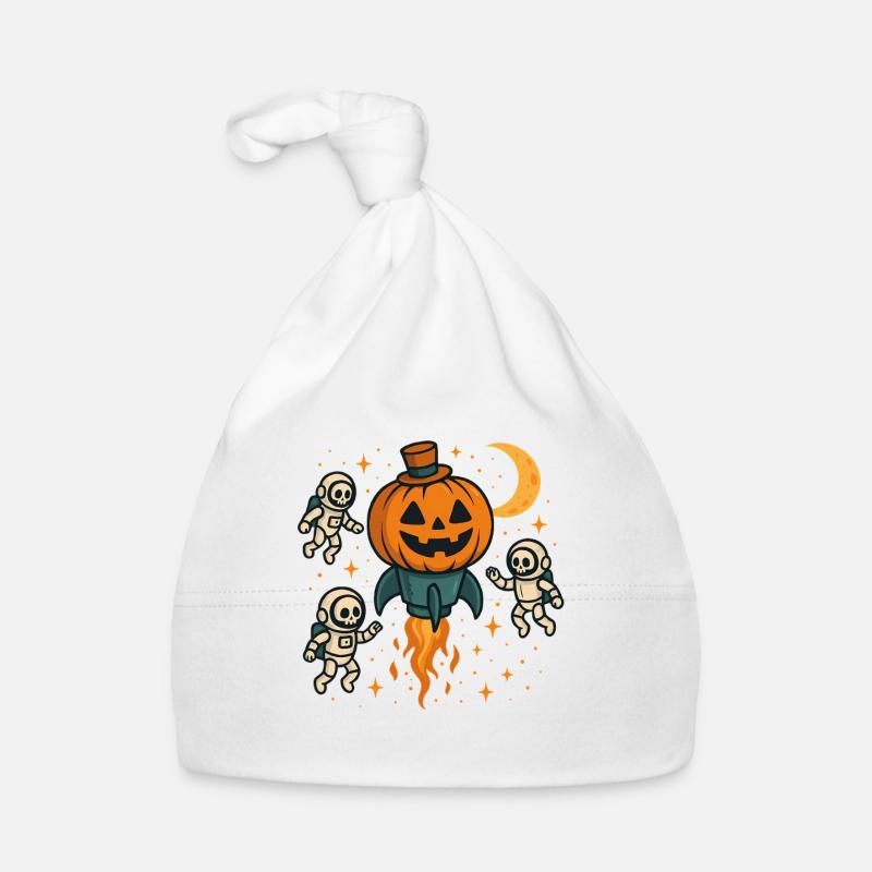 Citrouille-fusée d’Halloween dans l’espace Bonnet bio Bébé