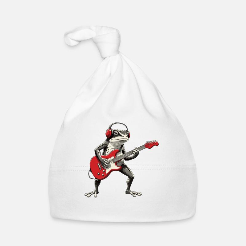Frog guitar with headphones Organic Baby Cap