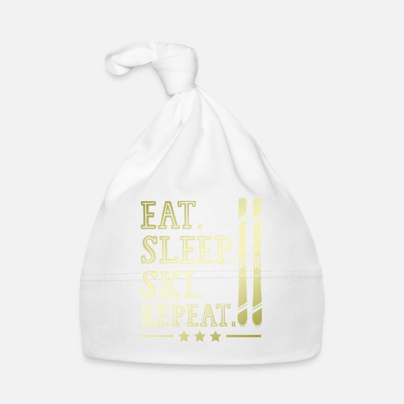 Eat Sleep Skiing Repeat Organic Baby Cap