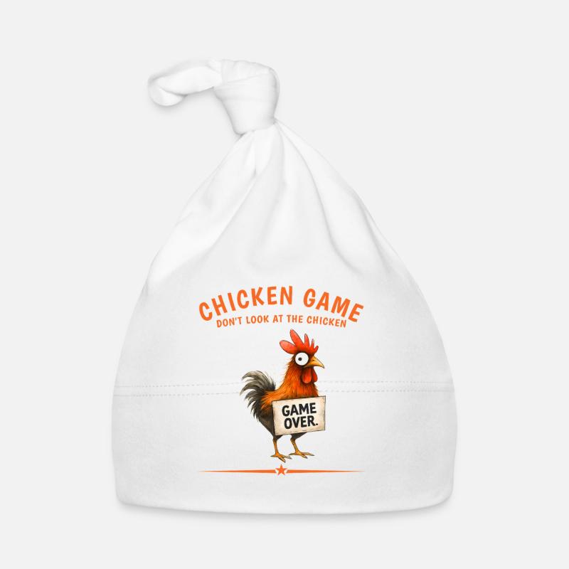 Graphismes de Chicken Game Over Bonnet bio Bébé