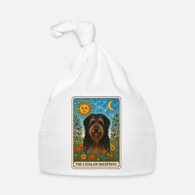 Sun Moon Catalan Sheepdog Organic Baby Cap