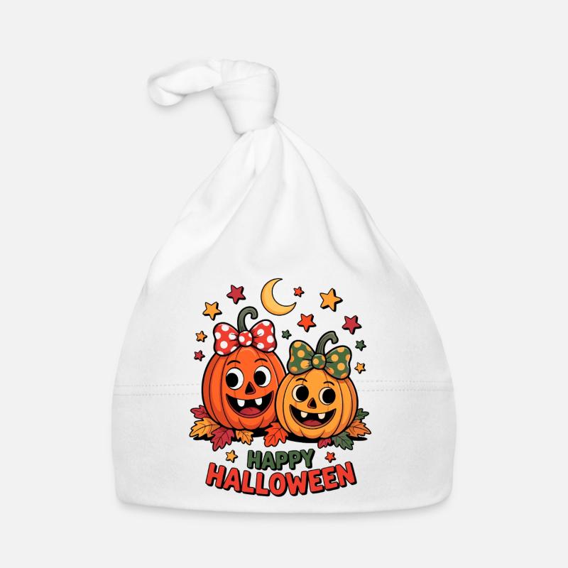 Cuddly pumpkin friends Halloween Organic Baby Cap