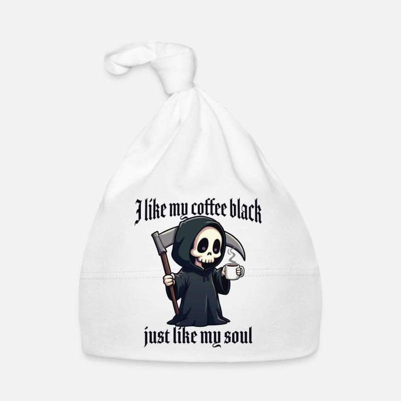 J’aime mon café noir tout comme mon âme Bonnet bio Bébé
