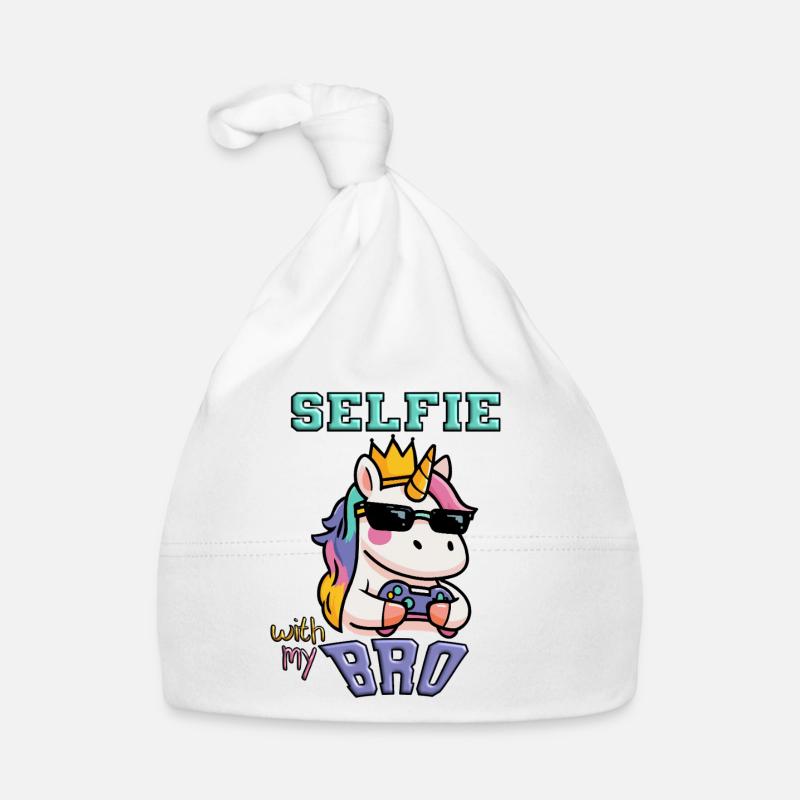 Einhorn - selfie with my bro controller Baby Bio-Mütze