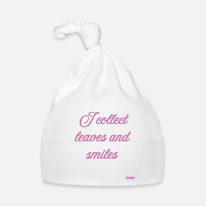 Feuilles et sourires rose script Bonnet bio Bébé