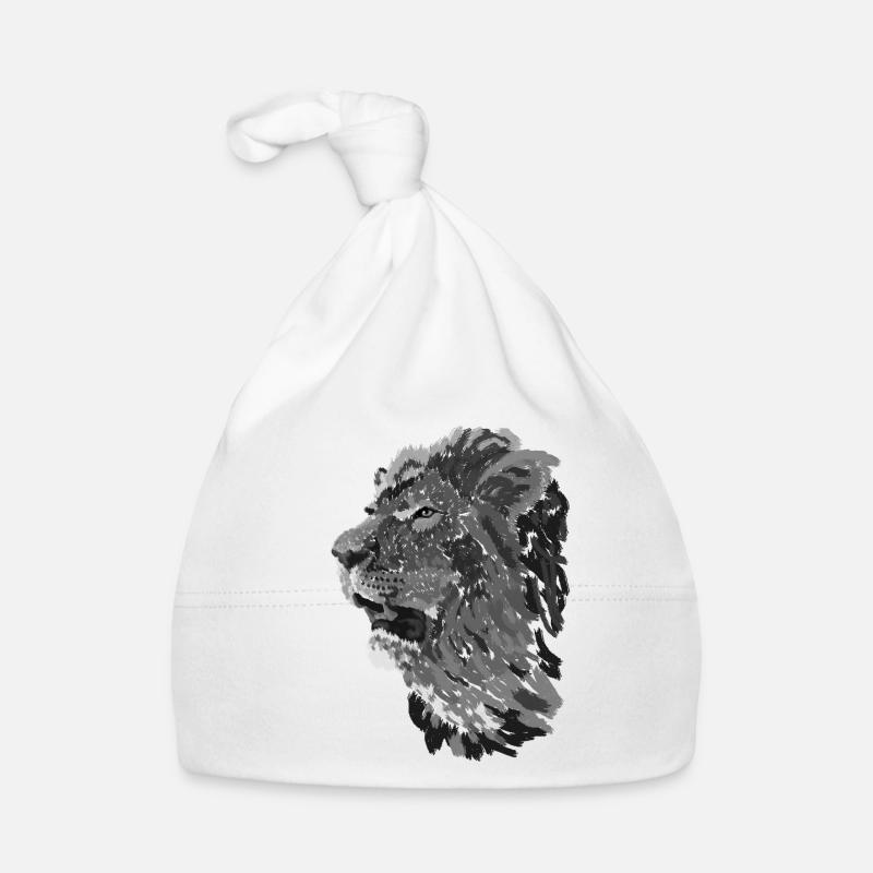 Löwe - Baby Bio-Mütze - Weiß