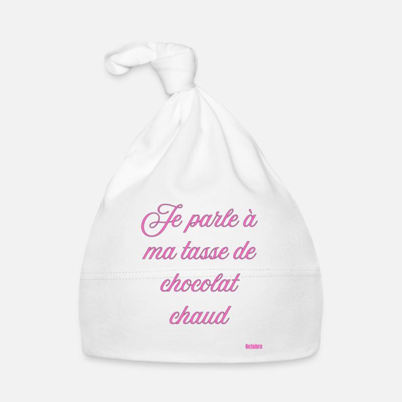 Pink Script Hot Chocolate Mug Organic Baby Cap