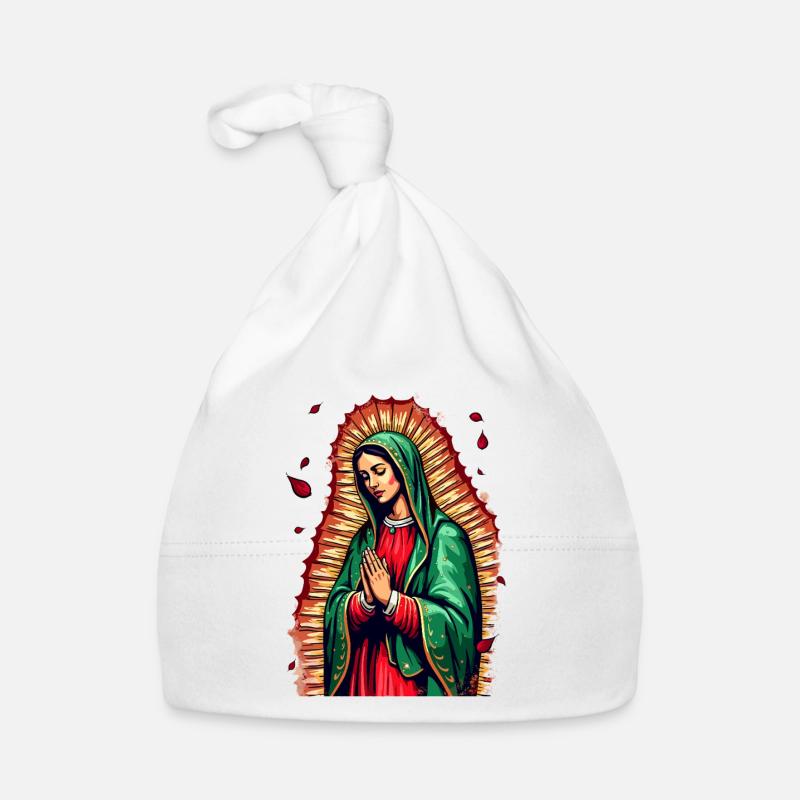 Mary icon with greeting prayer Organic Baby Cap