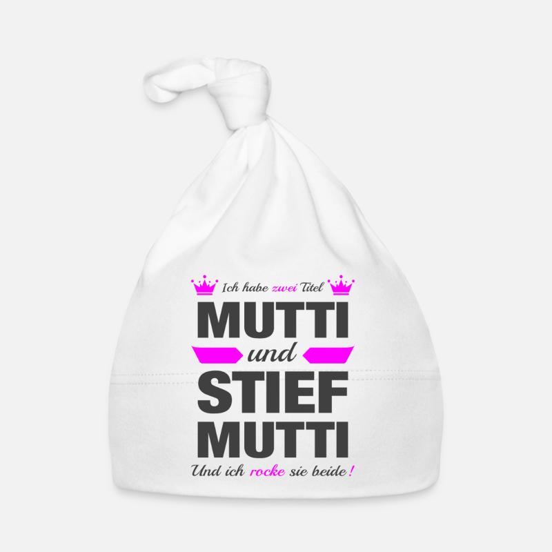 Stiefmutter Stiefmama Muttertag Mama Geschenk - Baby Bio-Mütze - Weiß