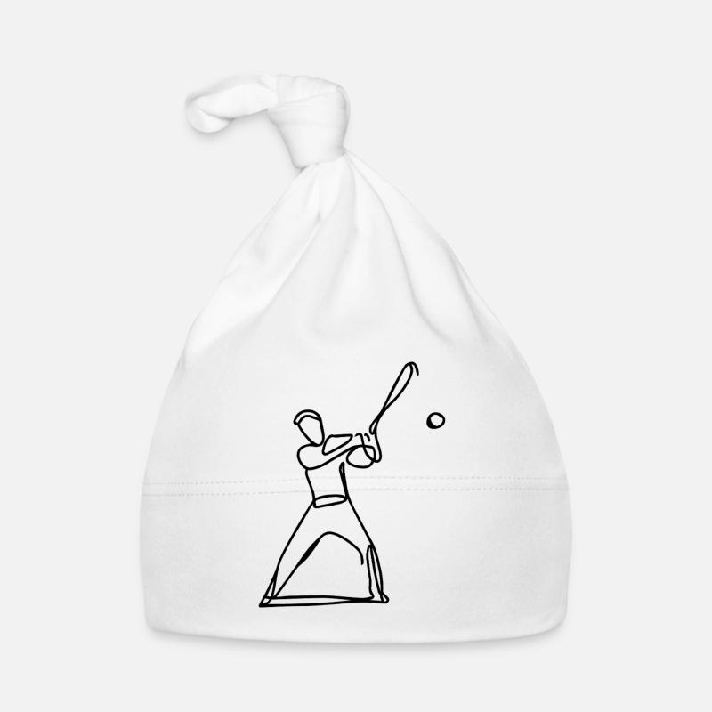 Baseball Player Drawing Organic Baby Cap