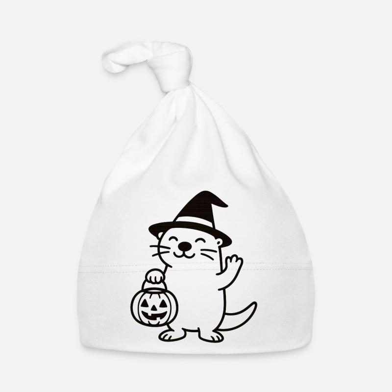 Otter with Halloween Magic Hat Organic Baby Cap