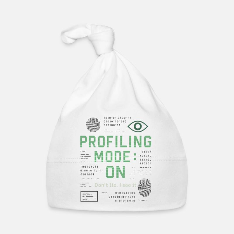 Profiling Mode: ON – True Crime & Mindhunter Shirt - Baby Bio-Mütze - Weiß