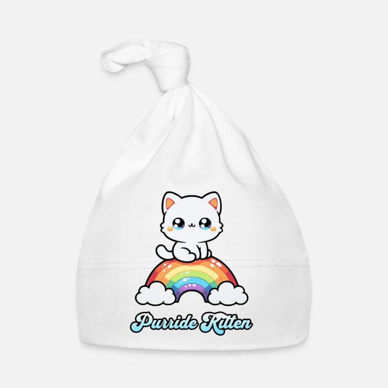 Purride Kitten - süße Regenbogen Pride Katze lgbt Baby Bio-Mütze