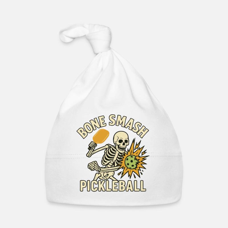 Bone Smash Pickleball Squelette Halloween Bonnet bio Bébé