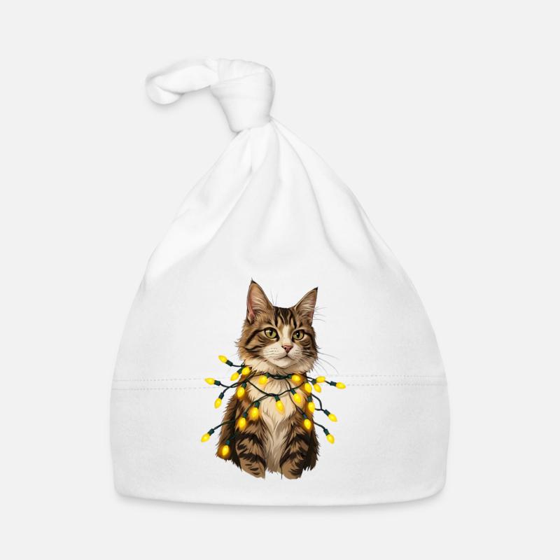 Light cat with lamp chain Organic Baby Cap