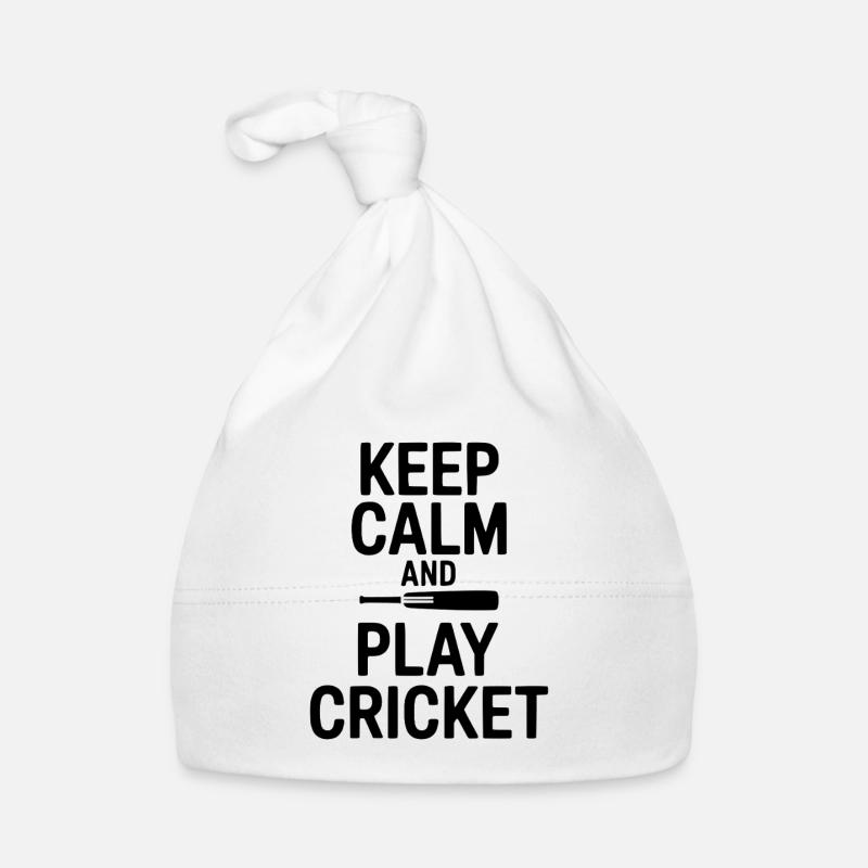Keep Calm and Play Cricket Organic Baby Cap