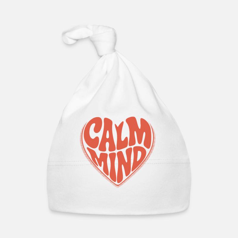 Calm Mind – Retro Heart Design Organic Baby Cap