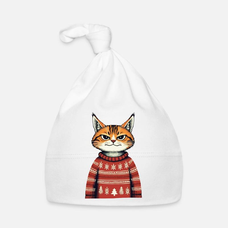 Weihnachtskatze Baby Bio-Mütze