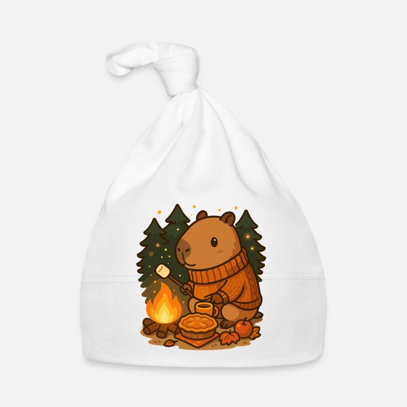 Capybara Campfire – Cozy Nights & Autumn Mood Baby Bio-Mütze