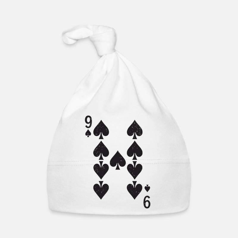 Nine Spades Symmetry Pattern Organic Baby Cap