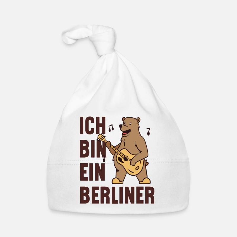 Berlin bear with guitar - I am a Berliner! Organic Baby Cap