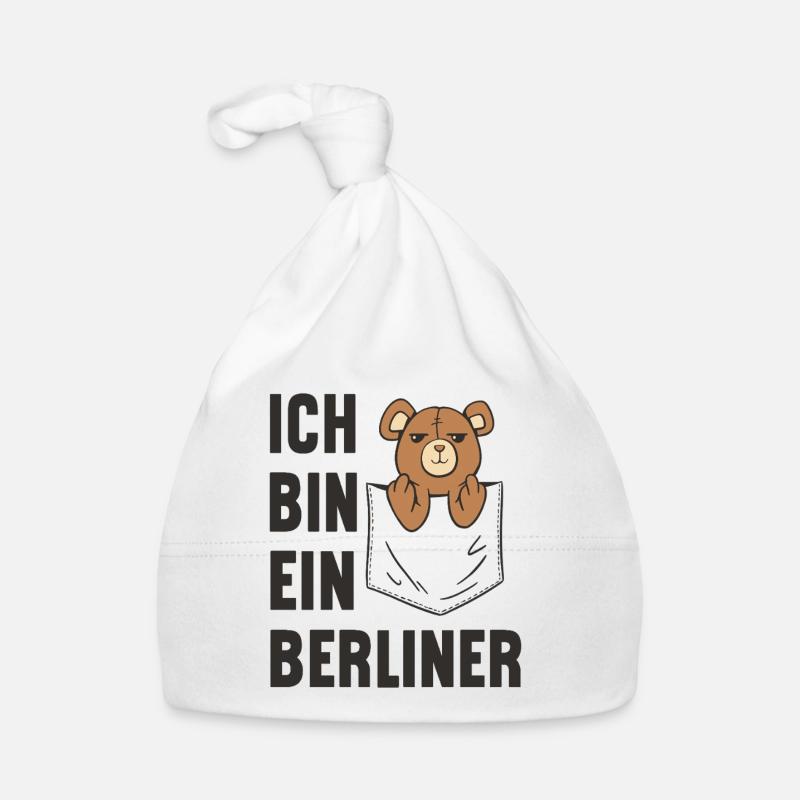 Ein frecher Taschen-Teddybär! Ich bin ein Berliner Baby Bio-Mütze