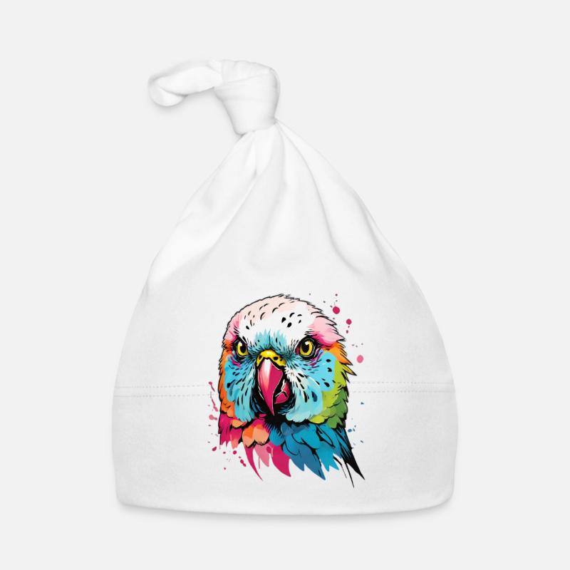 Conception artistique de perruche colorée Bonnet bio Bébé