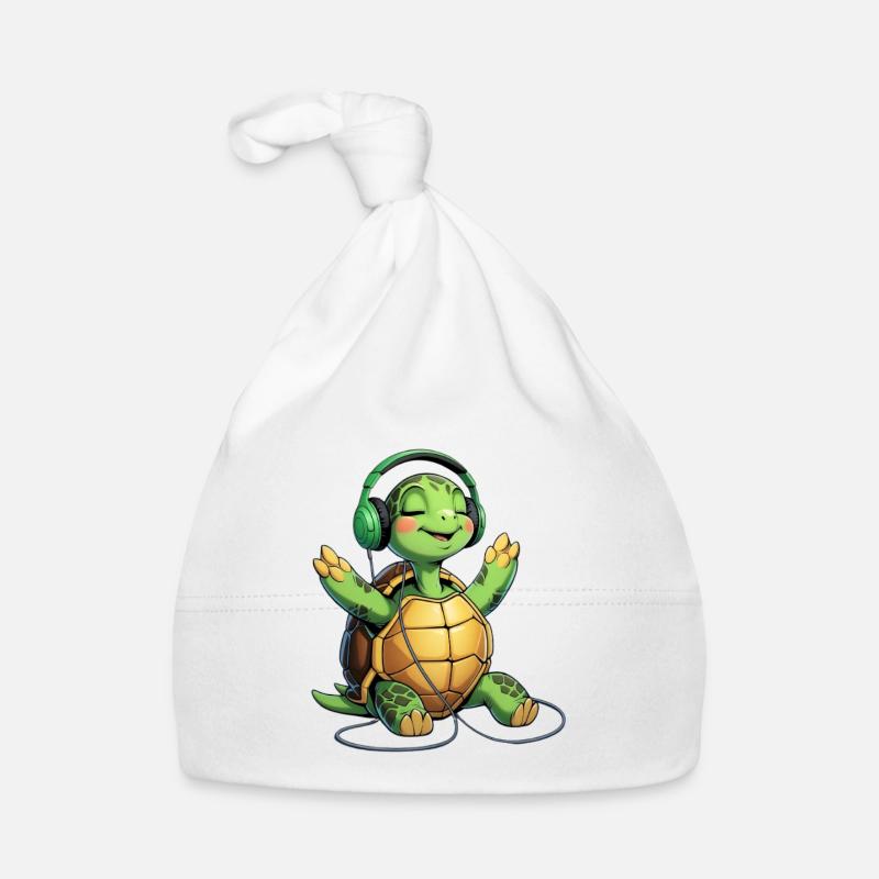 Tortue musicale avec casque Bonnet bio Bébé