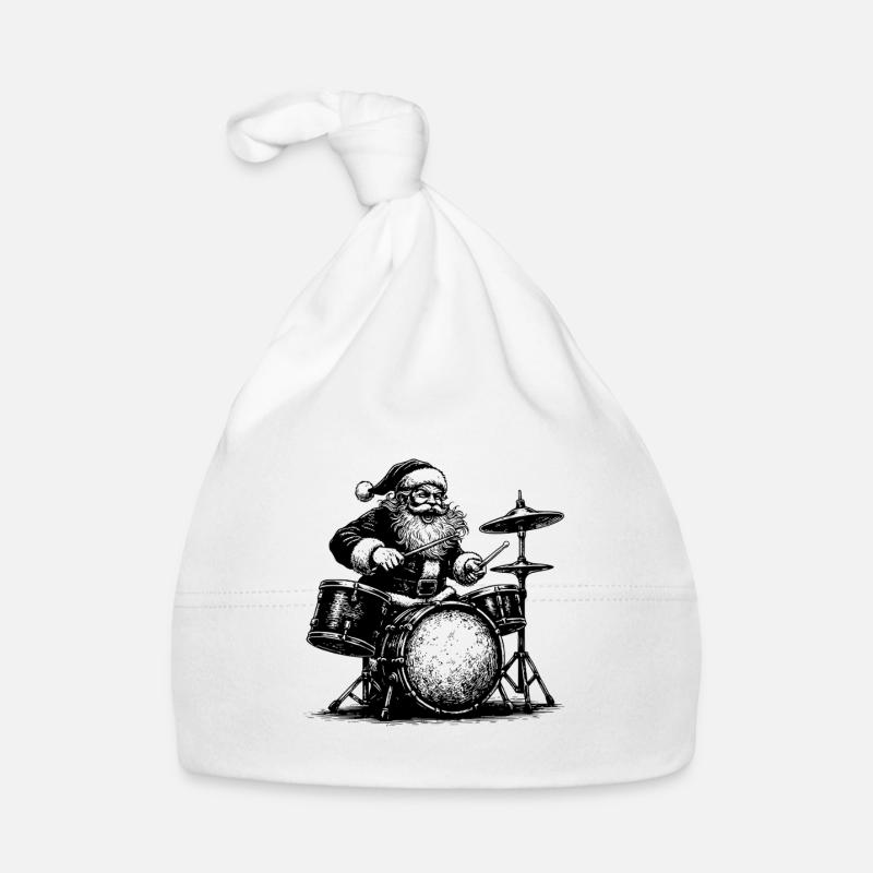 Weihnachtsmann Trommler Kunst Baby Bio-Mütze
