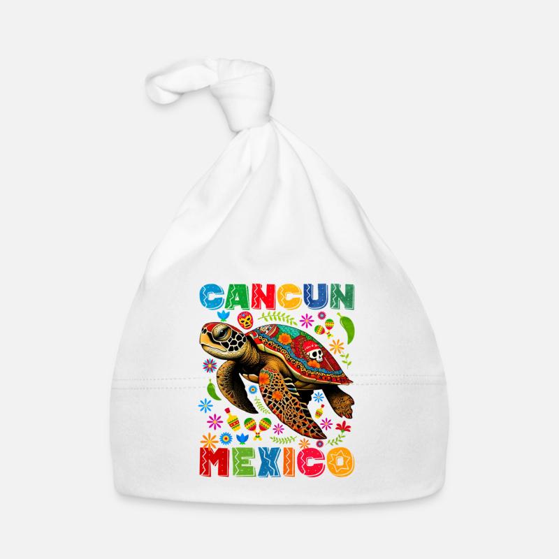 Colorful Turtle Cancun Mexico Organic Baby Cap