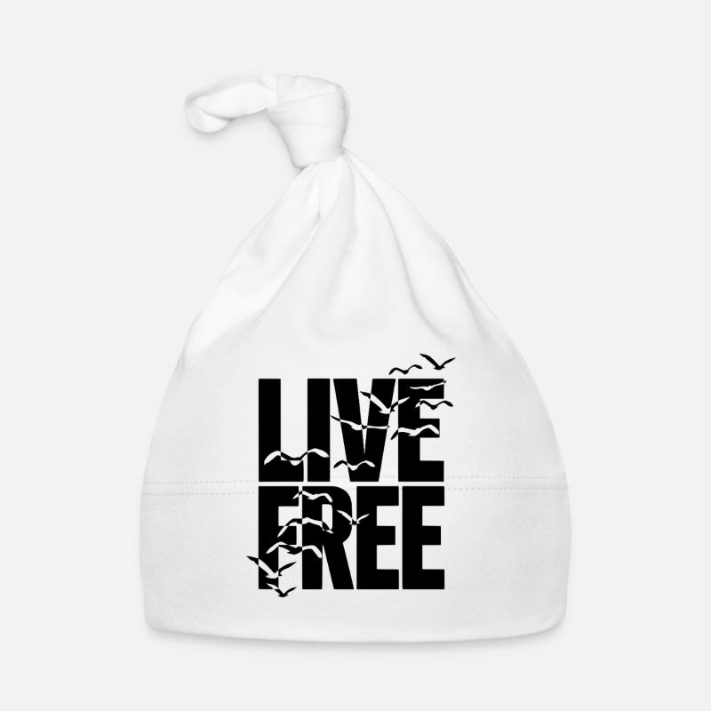 Vivre une vie libre et libre - Bonnet bio Bébé - blanc