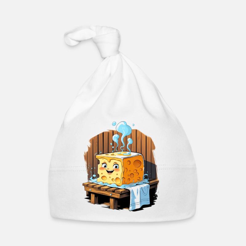Fromage dans le sauna Sourire et transpiration Bonnet bio Bébé