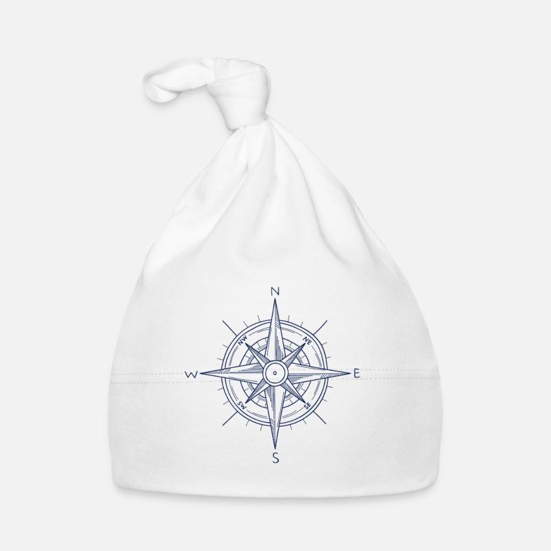 Nautic Design Blue Compass Nautical Emblem Organic Baby Cap