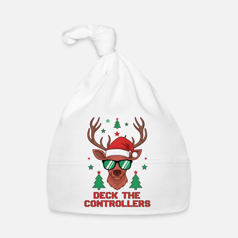 Deck the Controllers Reindeer Organic Baby Cap