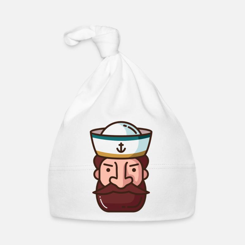 Nautical Cartoon Sailor Organic Baby Cap
