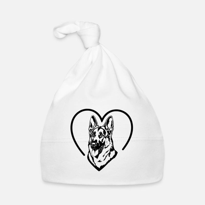 German Shepherd Illustration Organic Baby Cap