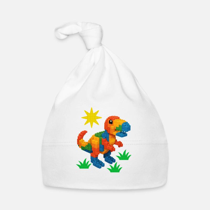 Dinosaur Made Of Bricks Creative Block Builder Organic Baby Cap