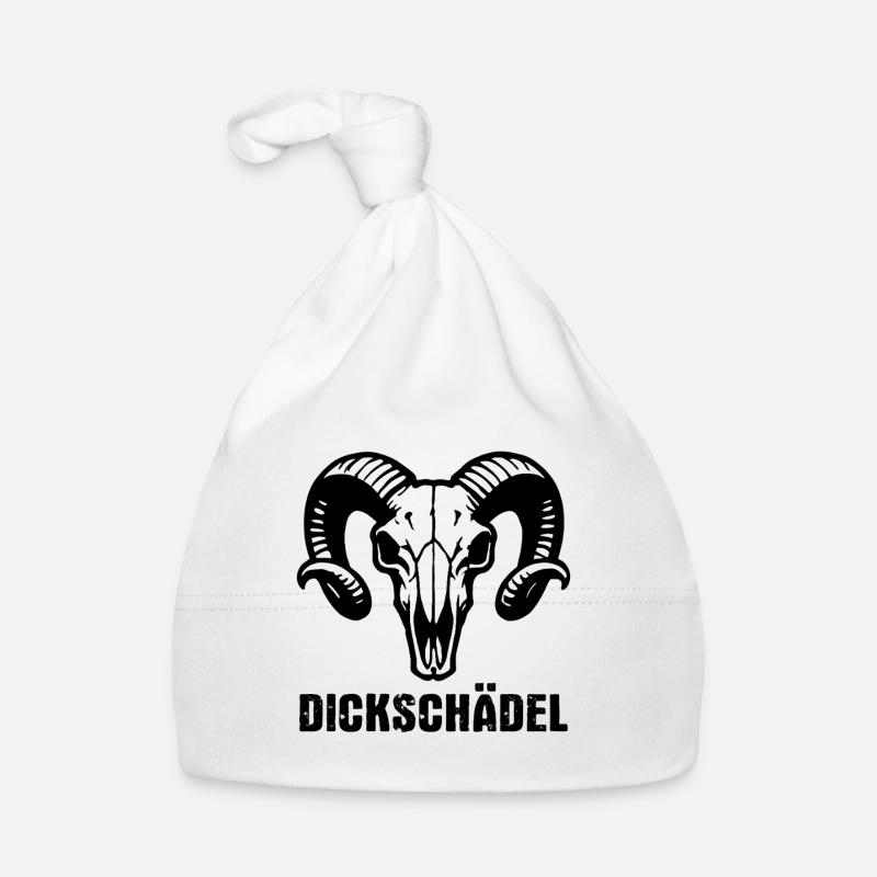Widderkopf Schädel mit Hörnern - Dickschädel Baby Bio-Mütze