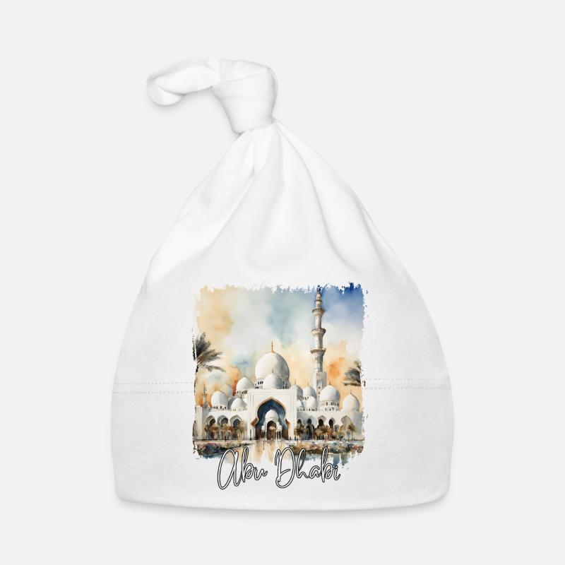 Aquarelle d’Abu Dhabi, j’adore Abu Dhabi Bonnet bio Bébé
